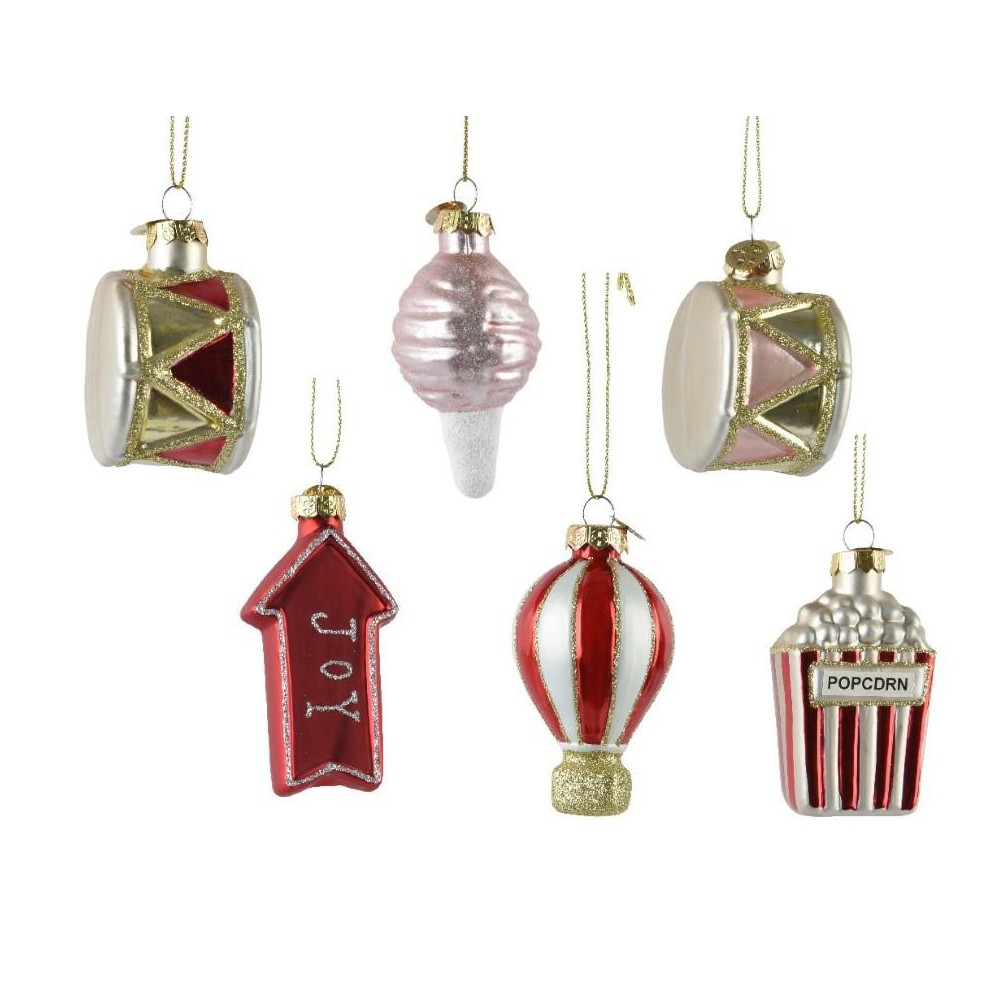 APPENDINI ALBERO VETRO H.7.5CM. 6 ASSORTITI